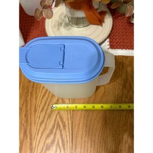 Tupperware Slim Line Pitcher 2 Quart Frosted Blue Flip Top Lid 2009B-1 2010B-1